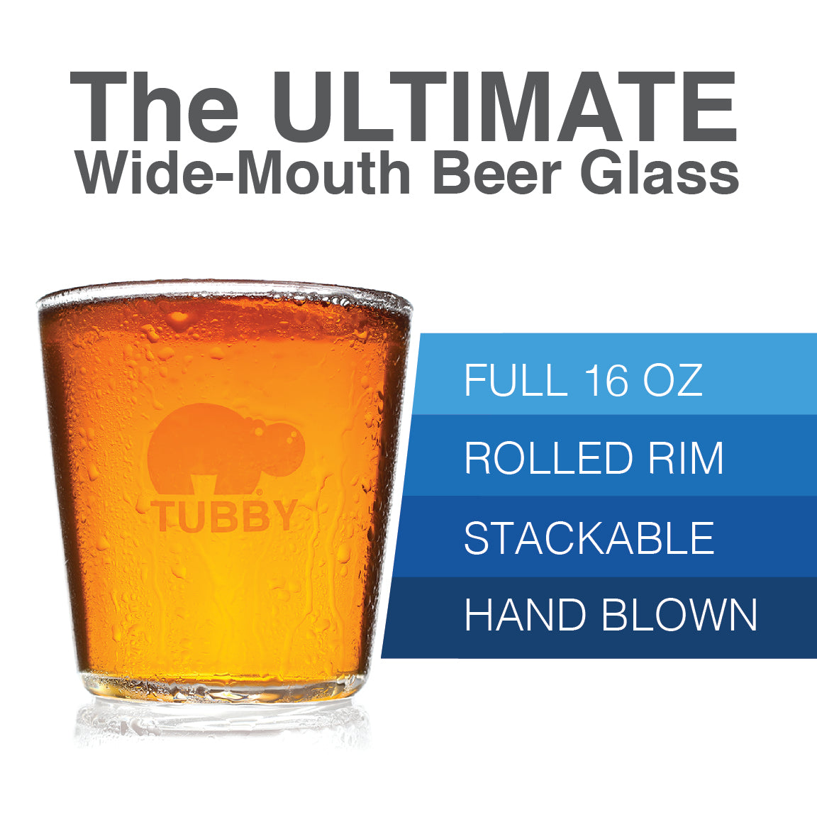 The Tubby - The Ultimate 16 oz Pint Glass (2 Pack)
